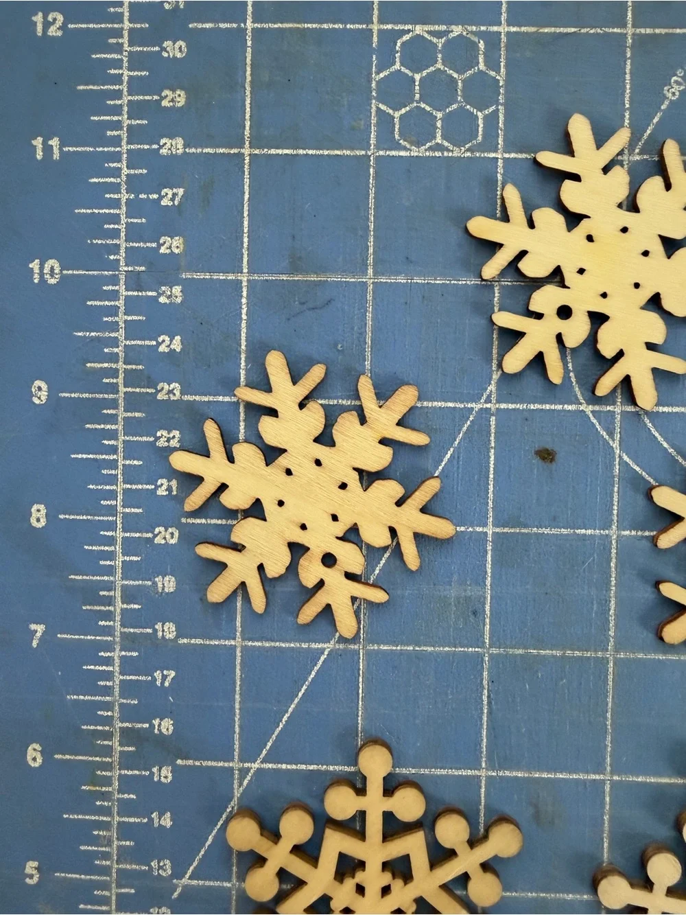Unbranded Natural Wood Snowflake ornaments - Set of 10